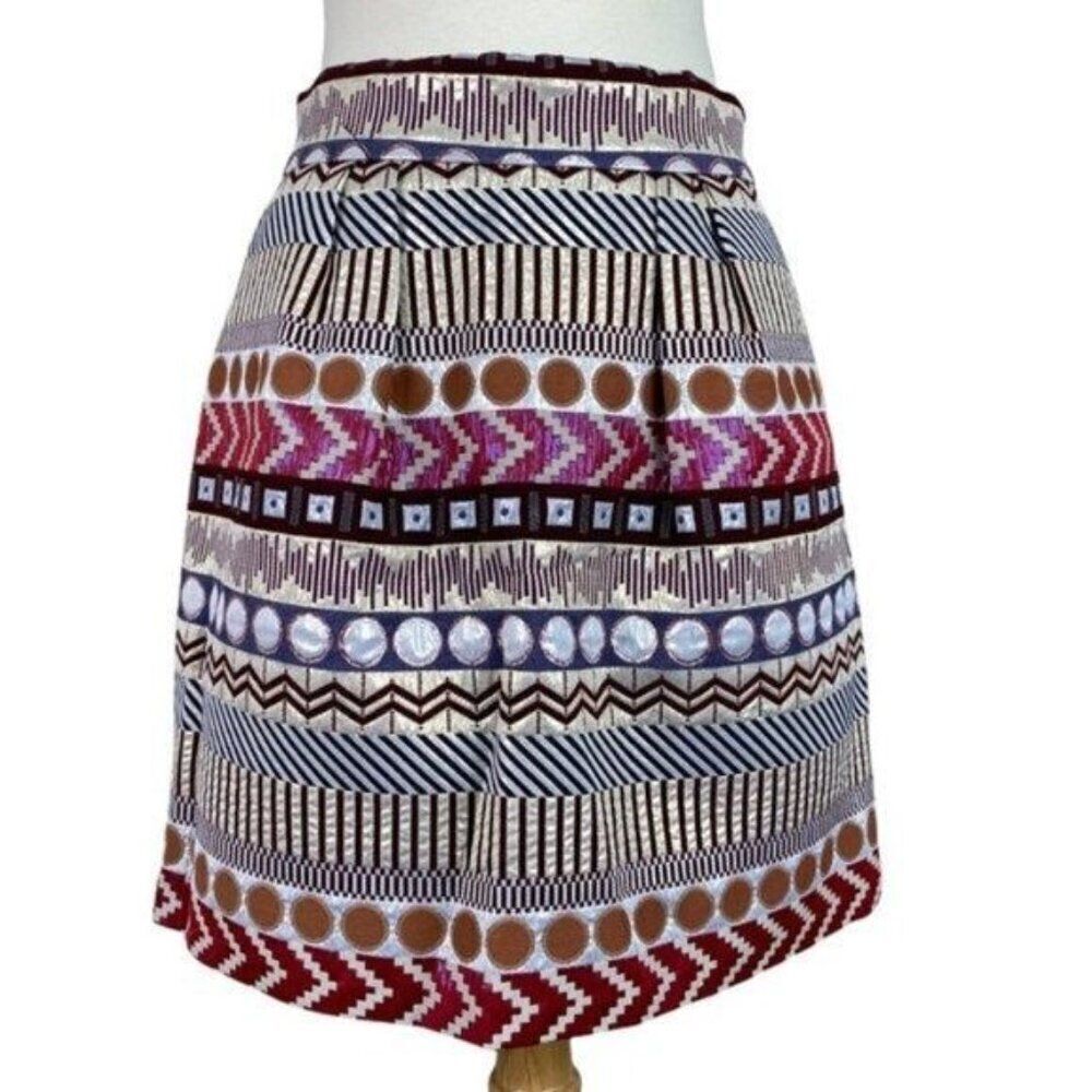 Anthropologie Nomad Metallic Geo Skirt Size 2